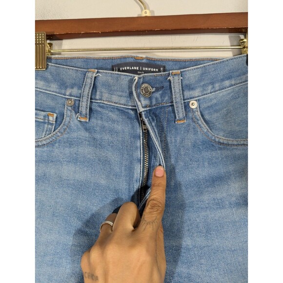 Everlane Shorts Men Sz 31 Cut-Off Blue Denim Slim Fit Uniform High Rise Bermudas - Picture 3 of 8